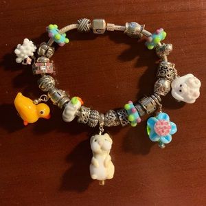 Chamilia bracelet with Easter glass beads